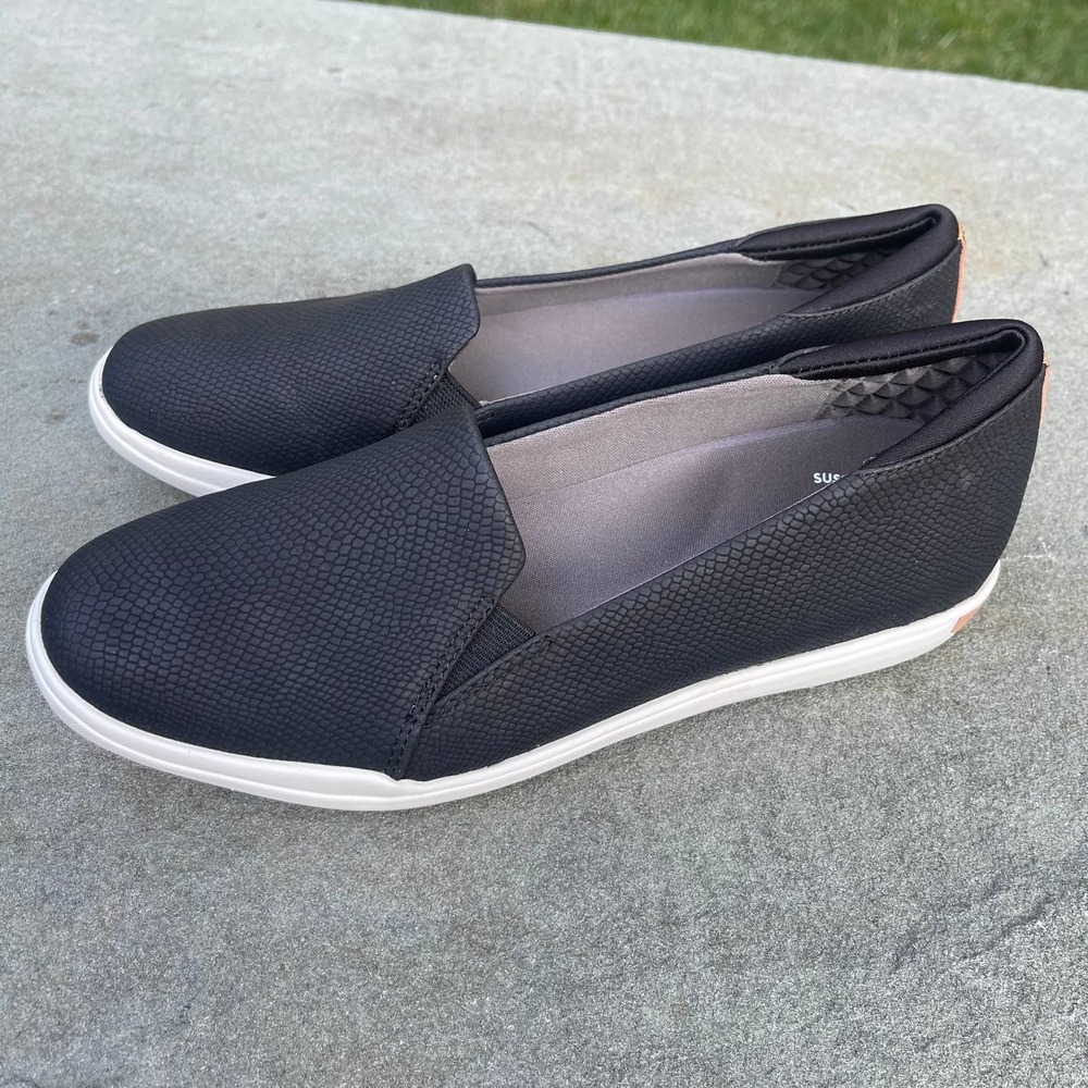 Dr. Scholl's Rise Up Slip On Comfort Shoe Womens Size 8.5 Black Comfort Casual